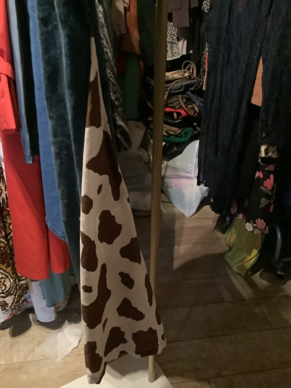 Brown and Cream Cow Print flares